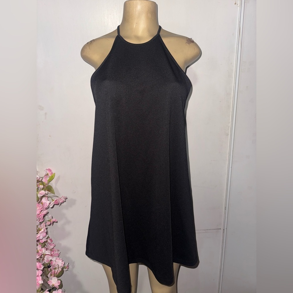 Zara Black Backless Halter Dress